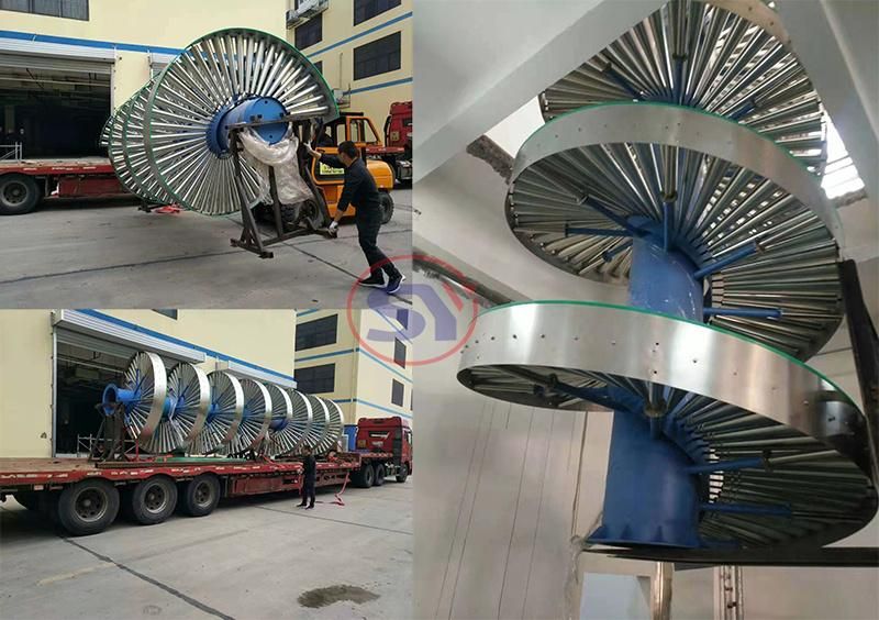 Case Spiral Conveyor with Stainless Steel/Plastic Belt for Continuous Transport