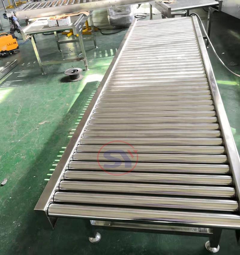 Galvanized Steel Mobile Roller Conveyor for Airport Scanner