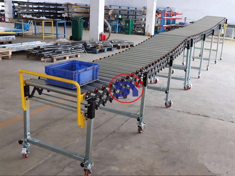 Curved Expanding Telescoping Flexible Roller Conveyor System