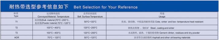 70-400 Degree Celsius Heat Resistance Conveyor Belt