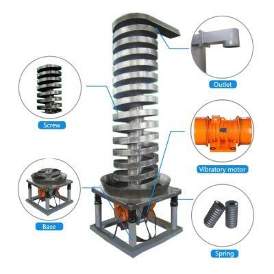 Powder Paint Vibrating Spiral Vertical Screw Conveyer Conveyor