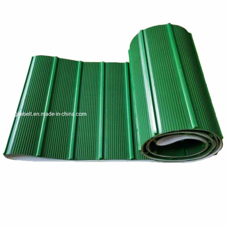 Green PVC Cleats Grass Pattern PVC Conveyor Belt