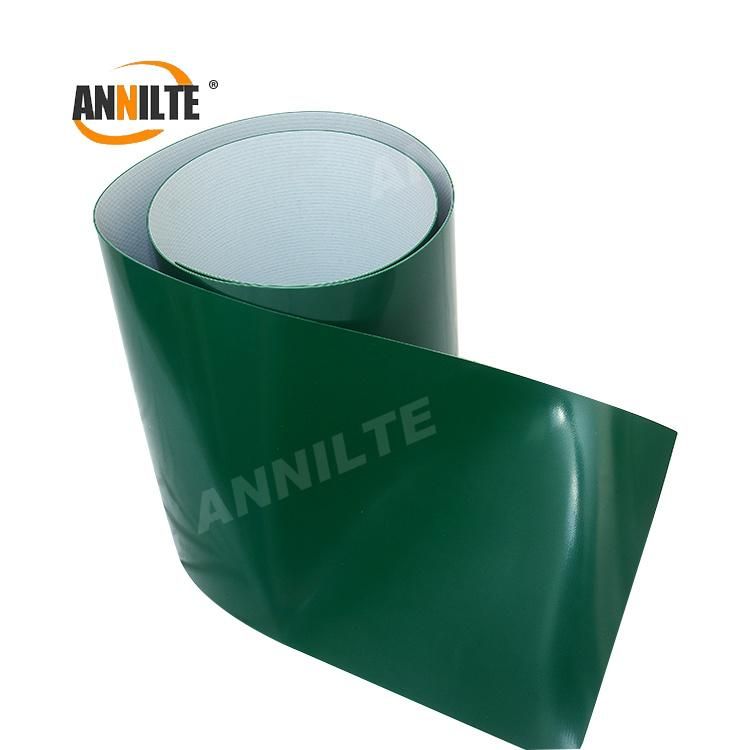 Annilte Green PU Conveyor Belt for Food and Meat Glossy Type