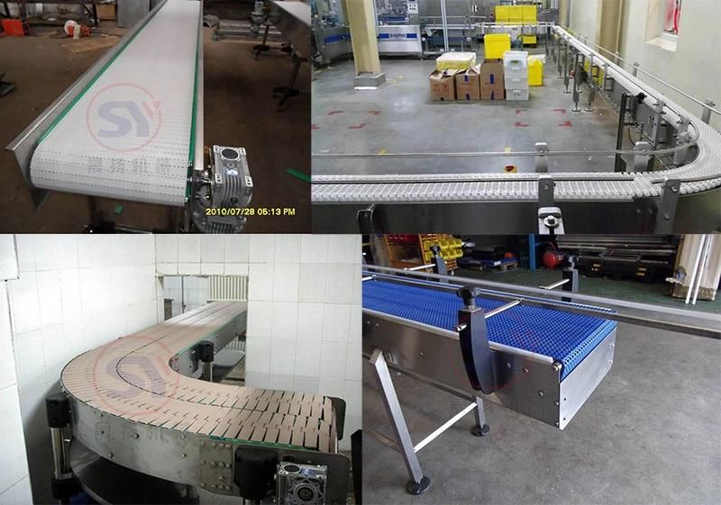 Automated Horizontal and 90 Degree Chain Plate Conveyor for Bottles