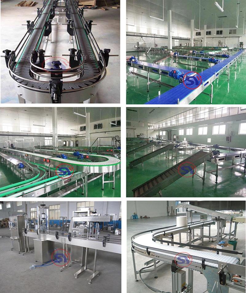 Turning Metal Chain Plate Conveyor Machine Supplier for Bottle Cans