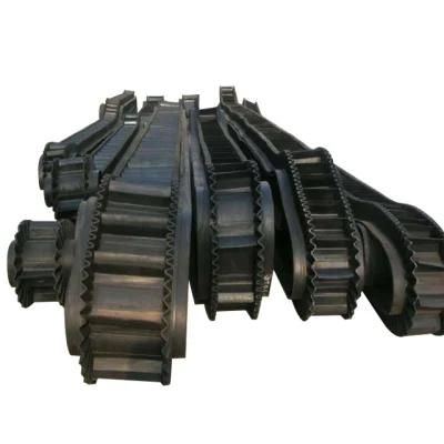 China Factory Annilte Stone Crusher Dirt Conveyor Belt Rubber Polyester Corrugate Sidewall Cleat Elevator Belt for Crusher