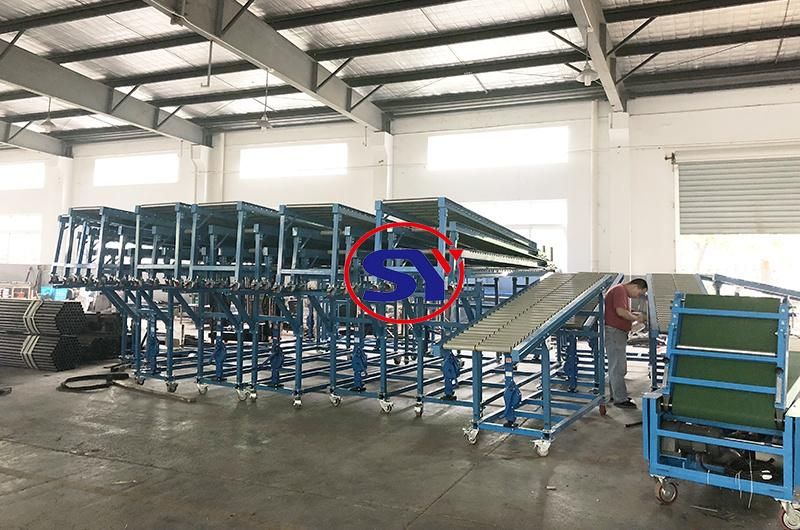 Truck Unloading Equipment Extended Telescopic Roller Conveyor Loader