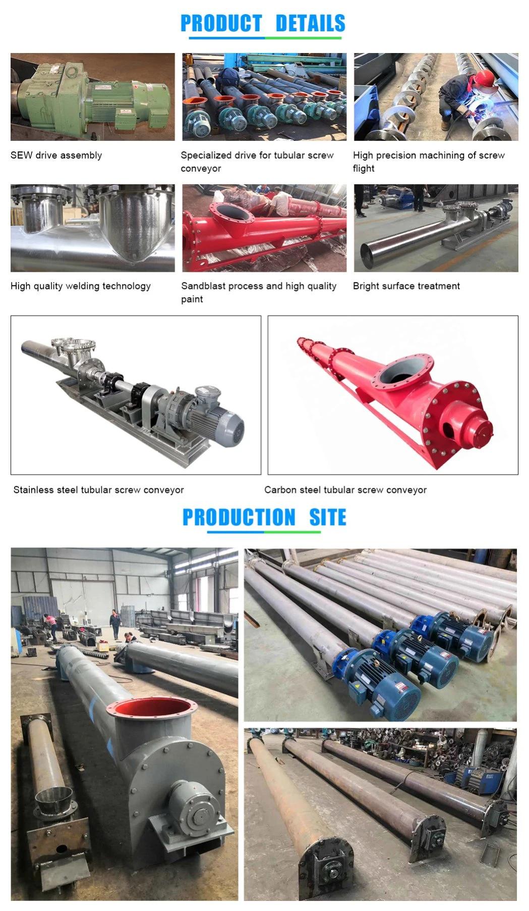 Large Capacity Horizontal or Inclined Flexible Tubular Screw Auger Conveyor