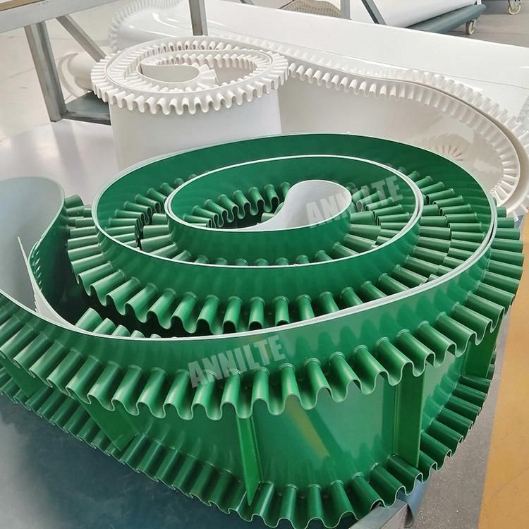 Annilte Factory Price Endless White Green Conveyor Belt with Sidewalls