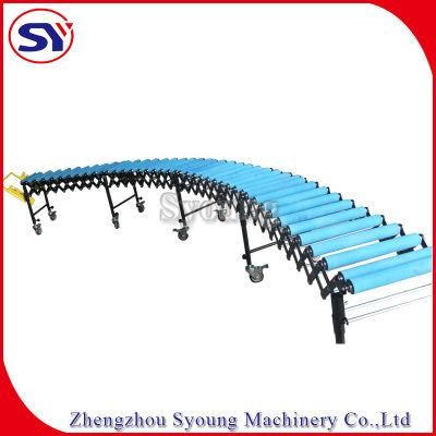 Vehicle Loading Mobility Foldable Roller Conveyor Telescopic for Carton Handling