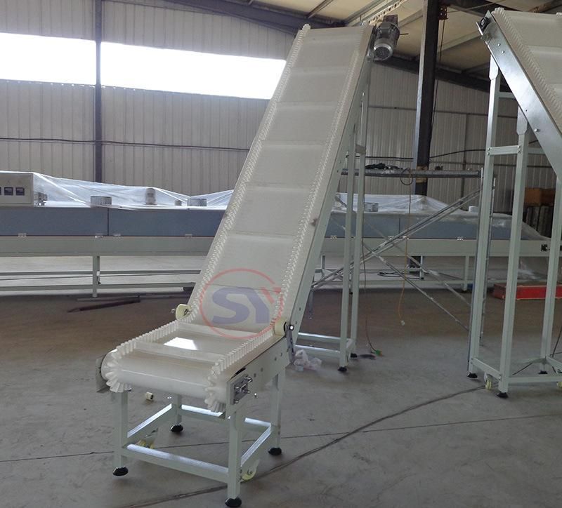 Stainless Steel Climbing Incline Apron Conveyor Belt with Discharge Funnel