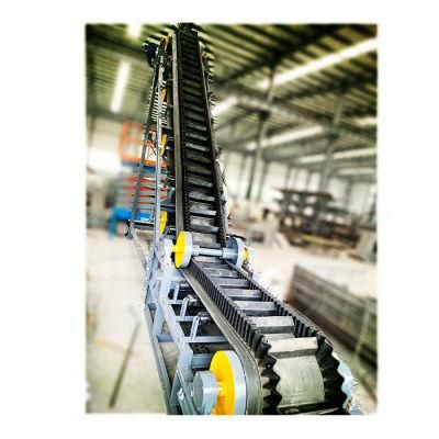 Lime Stone Skirt Rubber Belt Conveyor Aggregate Belt Conveying Machine Green PVC Conveyor Belt with Guide Strip Rubber Conveyor Belt