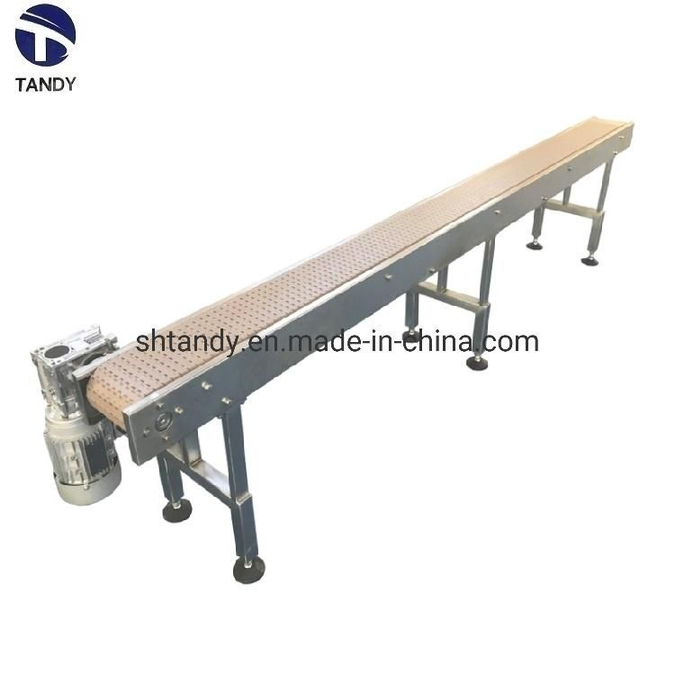 Food Packing Line Stainless Steel Frame Slat Chain Conveyor