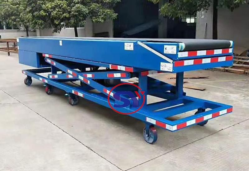 Foldable Rubber Conveyor Motorised Telescopic Belt Conveyor for Tyre Tire