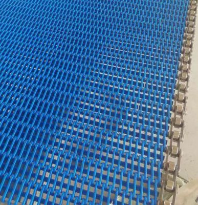 Food Beverage Bottle 900 Can Heavy Duty Flexible Plastic Top Plate Chain Slat Conveyor Modular Belt for Filling Labeling Machine