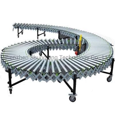 Automated Powered Motorized Gravity Telescopic Roller Conveyor with Skate Roller