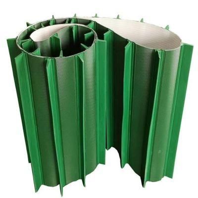 Portable 2.0 Green PVC Conveyor Belt with Cleats for Fruit Elevating