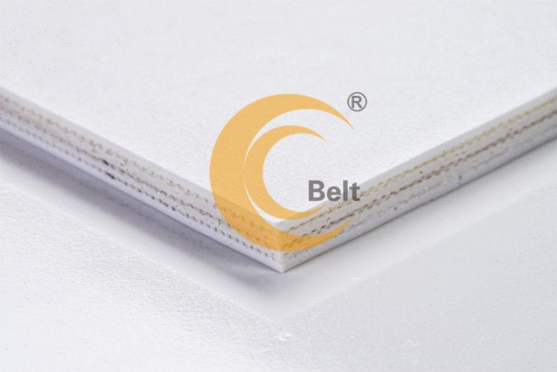 sugar conveyor belt white PVC 5mm trough conveying