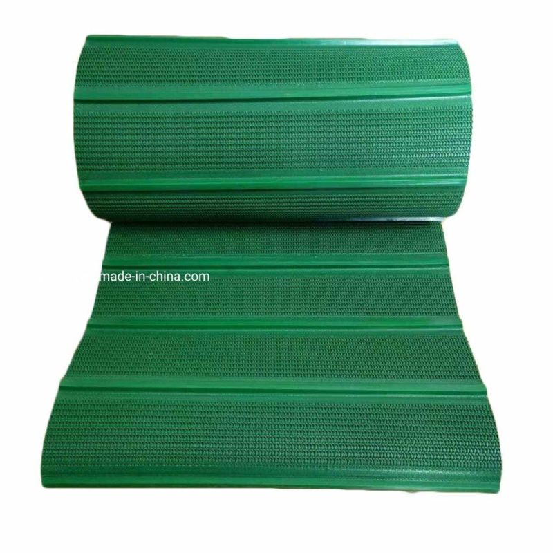 Green PVC Cleats Grass Pattern PVC Conveyor Belt