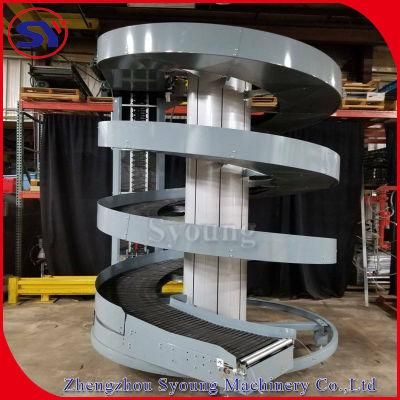 Small Footprint Vertical Spiral Elevator Conveyor for Carton Box Bottle Cans