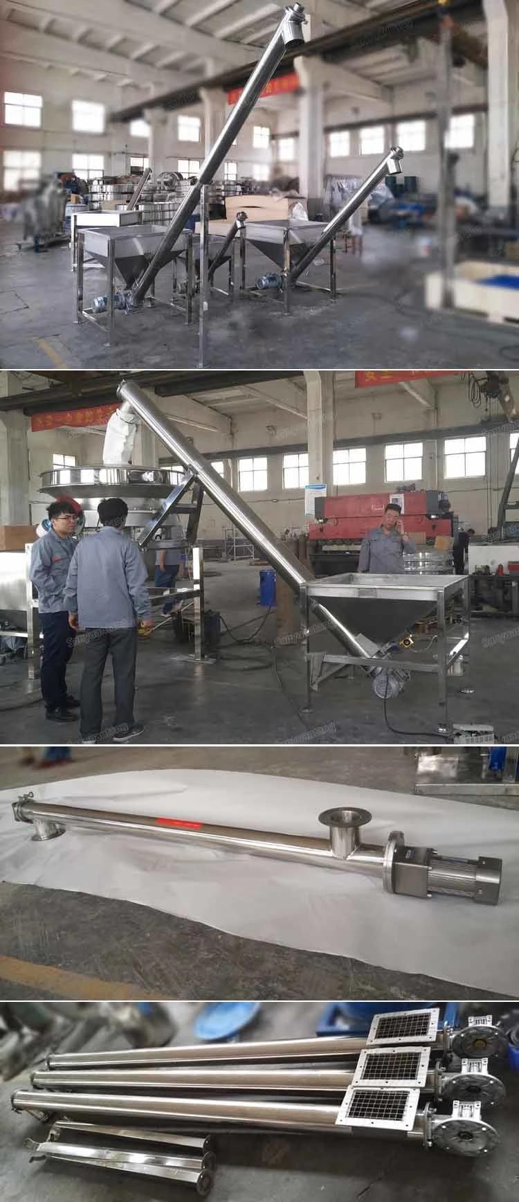 Stainless Steel Pellet Plastic Powder Transfer Screw Conveyors Screw Feed Incline Auger Conveyor