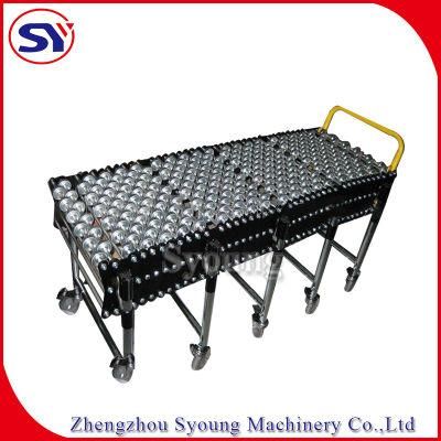 Vehicle-Mounted Gravity Extendible Skate Wheel Conveyor Flexible for Cargo Handling