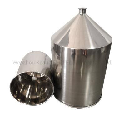 Customize Liquid Powder Dosing Industrial Tank Fill Feed Sanitary Tri Clamp Ss Conical 5L 10L 20L 30L Stainless Steel Hopper