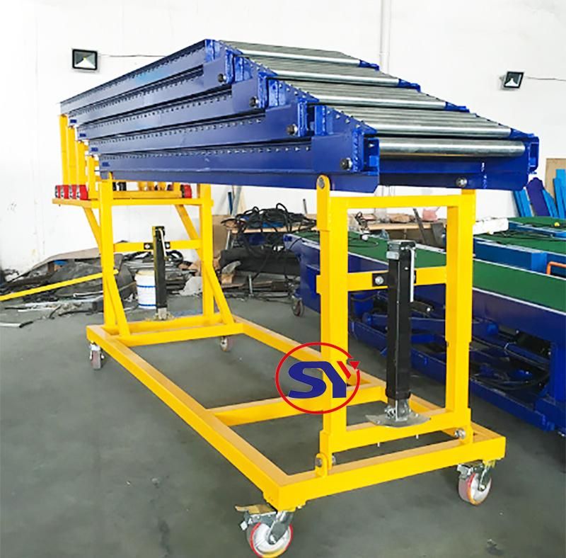 Gravity Truck&Container Unloading Telescope Roller Conveyor