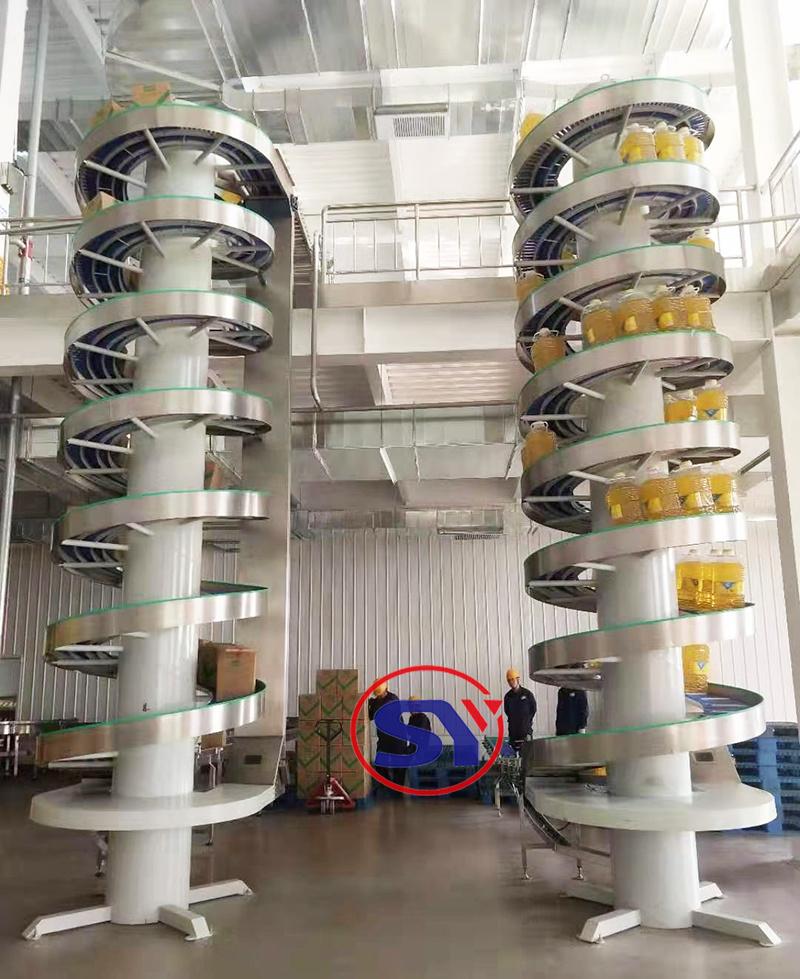 Automatic Spiral Conveyor Screw Elevator for Transporting Boxes Cartons Bags