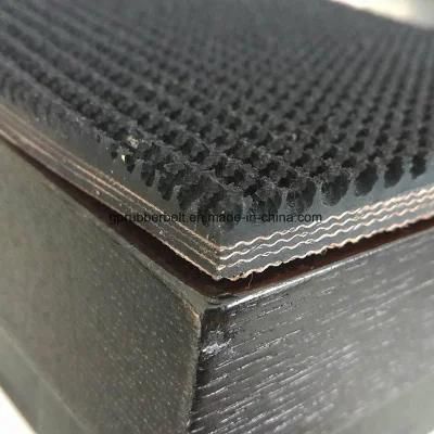 Granulated Chevron Belt Ep Fabric Rubber Coneyor Belt Rough Top No Bottom Cover