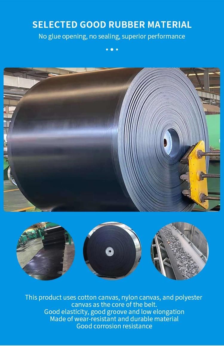 Customized Pattern Ribbed Ep Conveyor Belts for Transport Works