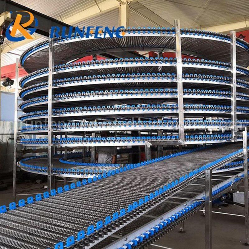 Stainless Steel Spiral Cooling Tower IQF/Belt Conveyor for Bread/Cake/Pastry/Pita/Pizza Hamburger/Toast/Bakery