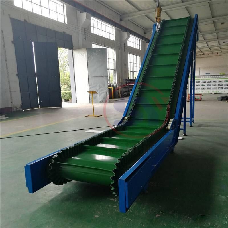 Industrial Inclined Large Angle Corrugated Sidewall Plastic PVC Rubber Modular Belt Conveyor Skirt Conveyer