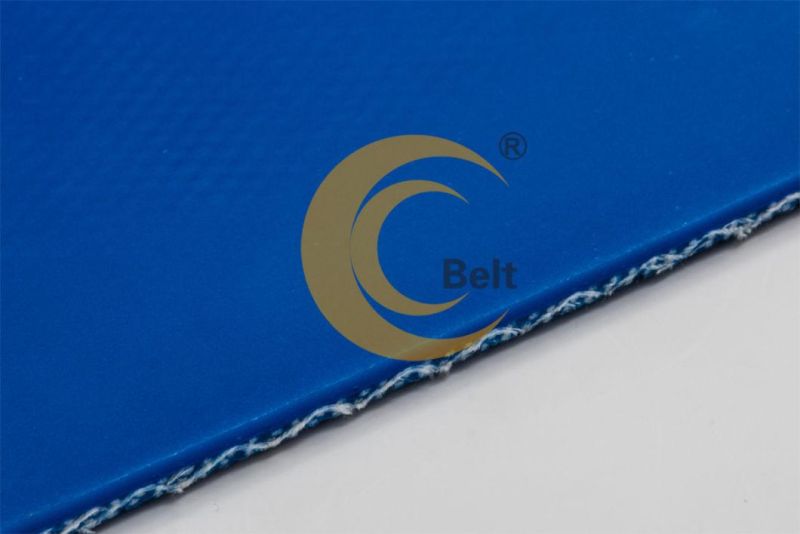 3.4mm solid woven conveyor belt blue and soft for logistics