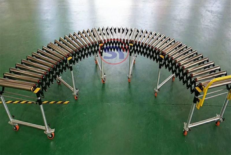 Power-Driven Motorised Telescopic Roller Conveyor for Pallet Crate