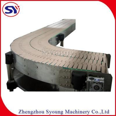 High Speed Stainless Steel/Plastic Slat Chain Conveyor for Bottle Cans Beverage Industry