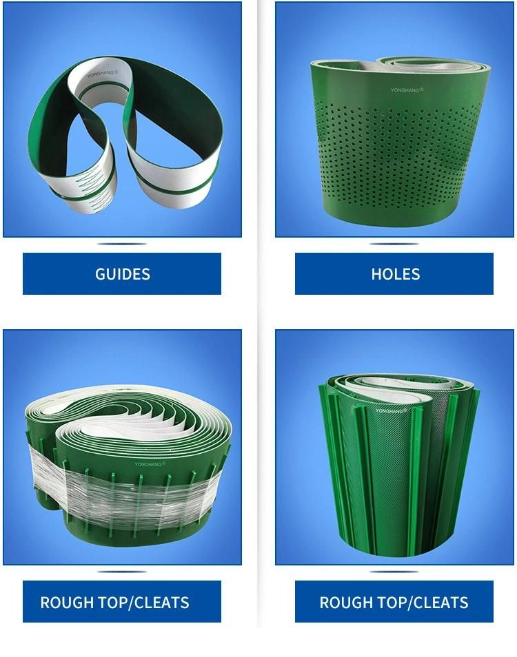 Yonghang Low Price Black White Green PU PVC Cleated Conveyor Belt Manufacturers