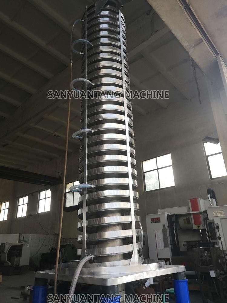 Cooling Vertical Vibrating Spiral Elevator Conveyor for PE PP Particles