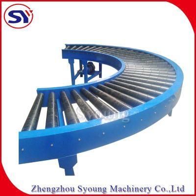 Adjustable Height Powered Industrial Roller Conveyor Table for Airport Security Check