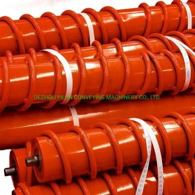 No Power Gravity Flat Steel Conveyor Roller Rubber Conveyor Idler Roller Conveyor Roller Idler