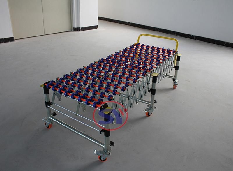 Vehicle-Mounted Gravity Extendible Skate Wheel Conveyor Flexible for Cargo Handling