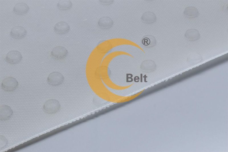 5mm botton pattern transparent PE conveyor belt used in tobacco industries