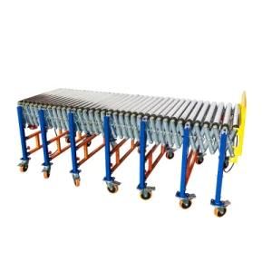 Powered Steel Roller Telescopic Flexible Conveyor for Warehouse and Workshop