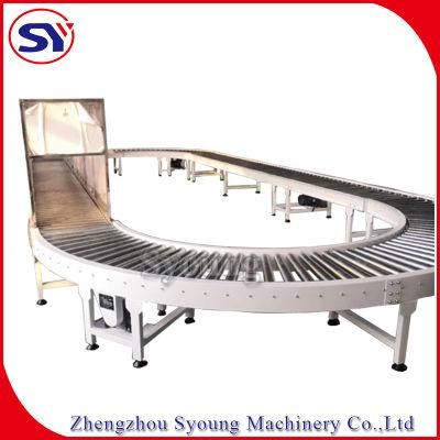 45/90/180 Degree Turned Circular Taper Roller Conveyor for Hardware Assembly