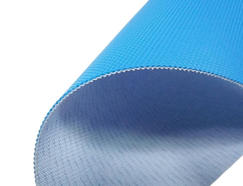 Surface Diamond Pattern Blue Food Grade PU Conveyor Belt