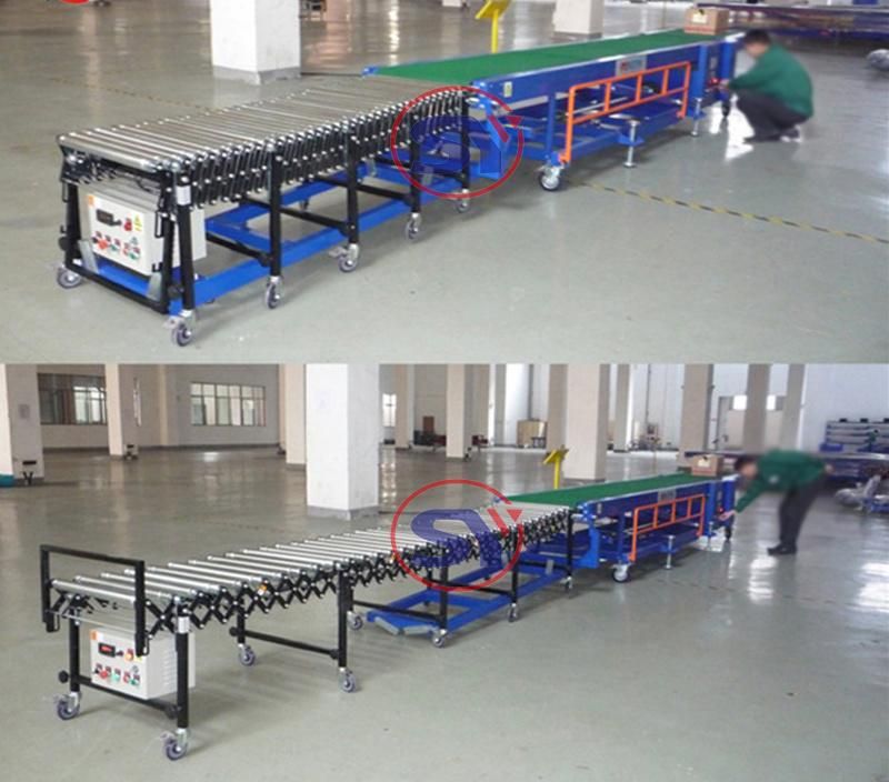 Adjust Height Movable Belt Conveyor of Truck Load Unload Conveyor