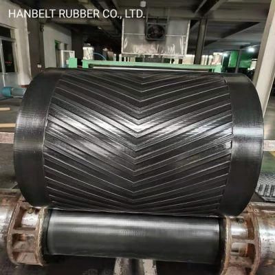 Ep/Hot Sale/Oil Resistant/Tear Resistant Closed V Type Chevron Fabric Pattern Rubber Conveyor Belt