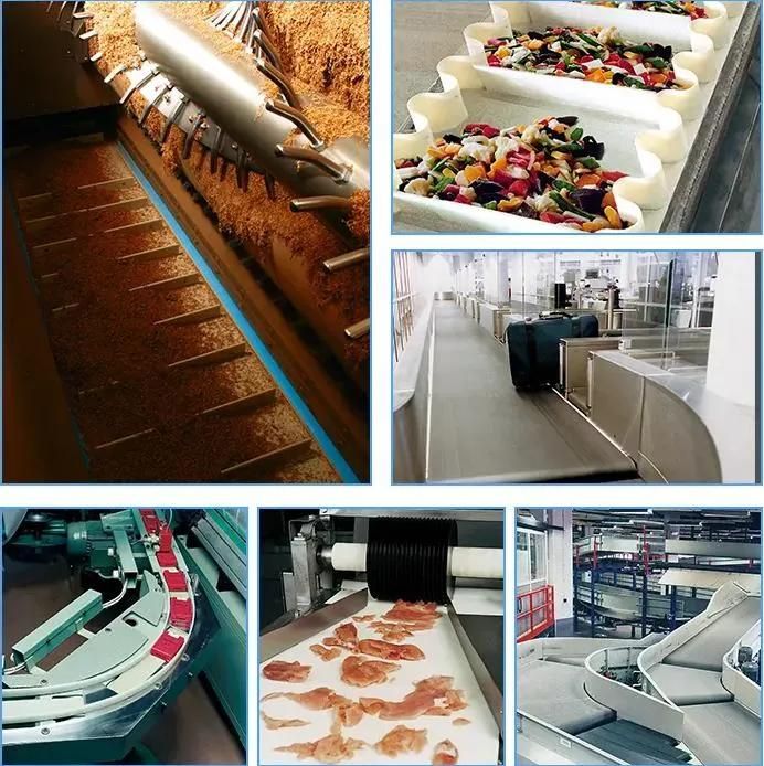 Food Grade PU/PVC Sidewall Cleats Conveyor Belt Add Baffle for Light Industry