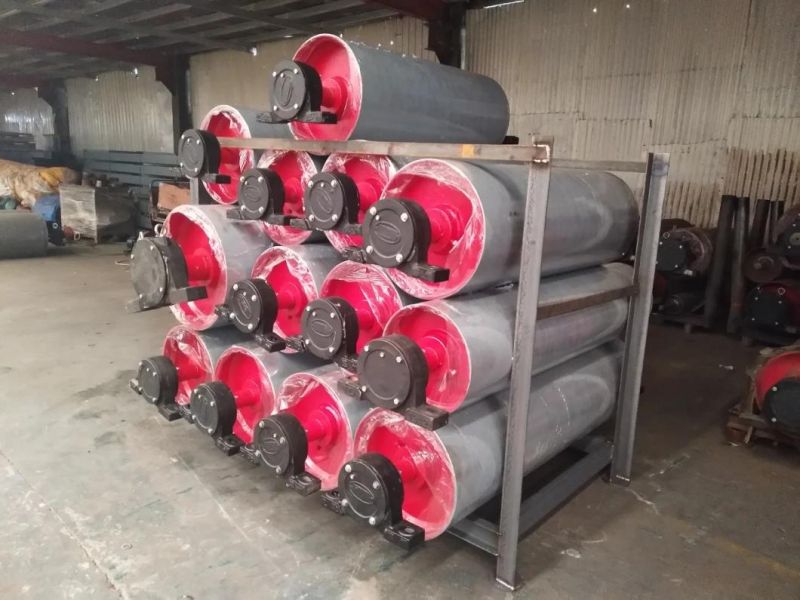 Conveyor Drive Pulley with Diamond Rubber Lagging for Belt Conveyor