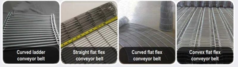 Flat Flex Enrober 304 Stainless Steel Conveyor Belt